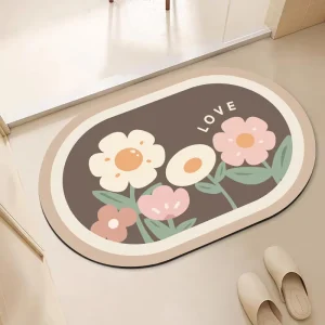 Minimalist Wabi-Sabi Diatom Mud Bathroom Rug, Rapid Drying & Super Absorbent, Non-Slip Safety Base Mat