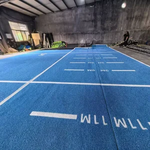 Mixed-Color Custom Logo PE Sled-Pushing Turf 15mm Gym Flooring Mat