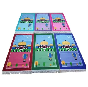 Mixed Colors Muslim Children Prayer Mats Kids Prayer Rug