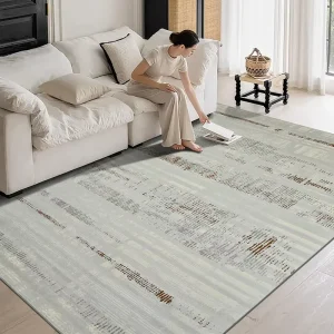 Modern Abstract Grey Non-Shedding Soft Eco-Friendly Anti-Dust Carpet Floor Mat for Office Lounge or Living Space