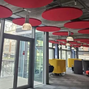 Modern Acoustic Suspension Ceiling Panels Free Hanging Glass Wool Material for Office Showroom Gym acoustical Cloud