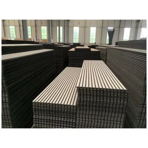 Modern Acoustic Wood Slat Wall Panels with 3D Design Fireproof & Waterproof for Gym and Home Office Soundproofing