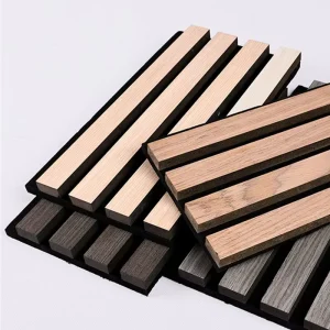 Modern Acoustic Wooden Wall Panels Polyester Fiber Soundproof Wood Slat Acoustic Wall Panels Akupanel Acoustic Panels