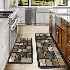 Modern American Style Kitchen Long Floor Mat Crystal Velvet Absorbent Non-Slip Machine Washable Entry Door Mat