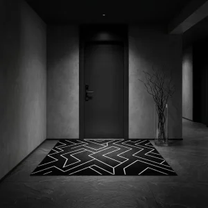 Modern Animal Print Non-Slip Door Mat Abstract Nordic Style Hotel Entryway Rug Washable Crystal Velvet Floor Carpet Home Hallway