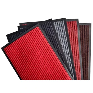Modern Anti-Fatigue Eco-Friendly Woven Non-Slip Floor Mats Striped Soft Polyester PVC-coated Backing Machine Washable Front Door