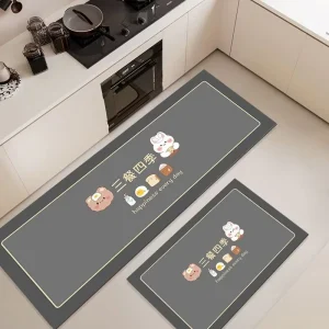 Modern Anti-Slip Kitchen Rug Waterproof Washable Anti-Fouling Cushioned Door Mat