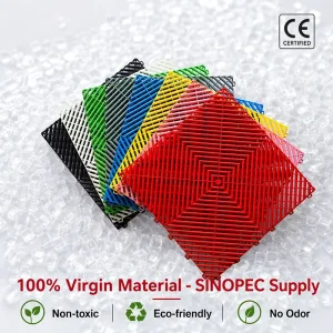 Modern Anti Slip PP Vinyl Flooring 18mm Waterproof Fireproof Eco Friendly Garage Commercial Use Interlocking Click Installation