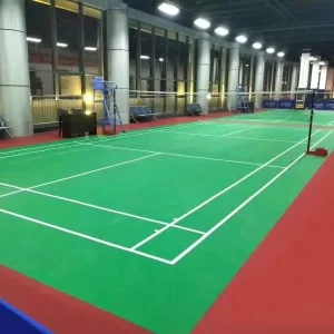 Modern Anti Slip Wear Resistant Court PVC Sport Flooring Vinyl Indoor Gym Roll Badminton Mat Floor with Graphic Design