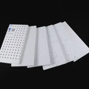 Modern Design 600×600 Black Acoustic Waterproof Mineral Wool Ceiling Tiles 2×2 Drop Inclusive Hotel Use