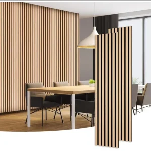Modern Design Acoustic Wood Panels 2×2 MDF Soundproof Heat Insulation for Household Entertainment Dining Decorative Walls