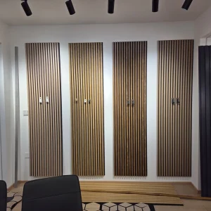 Modern Design Akupanel MDF Waterproof Acoustic Wood Slat Wall Panels for Soundproofing in Bathrooms Warehouses Gyms