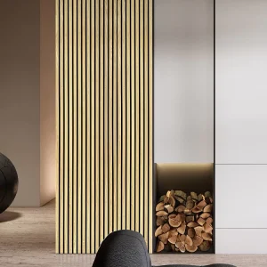 Modern Design Black Acoustic Slat Panels with 3D Model Design for Music Studio Soundproofing