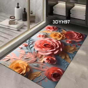Modern Design Home Textiles Shower Mat Bathroom Rug Diatomite Super Absorbent Quick Dry Abstract Pattern Non-slip Bath Carpet
