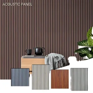 Modern Design MDF Acoustic Panels Sound Insulation NRC 0.8 for Studio Bedroom Living Room Hotel Wood Wall Paneling