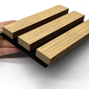 Modern Design Style Slat Wool Acoustic Panel Fire Retardant Walnut Slat Panels with 3D Model Design Capability