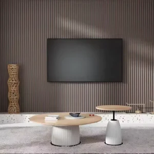 Modern Design Wood Acoustic Wall Panels MDF Material Sound Absorbing Slat Wall Panel for Dining Household Use Heat Insulation