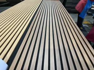 Modern Eco friendly Soundproofing Acoustic Wood Slat Panel High Absorption Coefficient MDF Core for Bedroom Apartment Warehouse