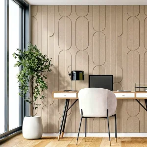 Modern Flat Subtle Pattern Polyester Acoustic Wall Panels Decorative Sound Absorbing Board for Commercial Office