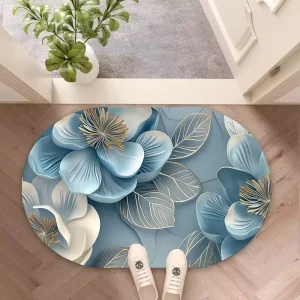 Modern Flower Style Customised Non-Slip Bath Mat Quick-Drying Absorbent Floor Foot Pad for Home and Hotel Bathroom Use