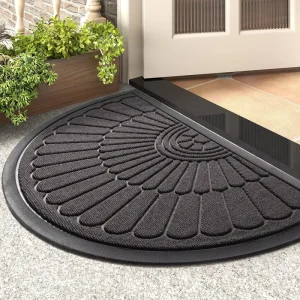 Modern Half Entryway Carpet Thick-Cushioned Doormat Rubber Backing Outdoor/Indoor Floor Mat Polyester Polypropylene for Home