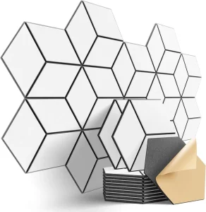 Modern High Density Self Adhesive Acoustic Wood Panels Hexagonal Soundproof Foam with Stylish Y Lined Design for Studios