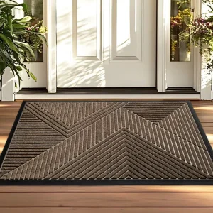Modern Home Entrance Carpet Non-Slip Rubber Polyester Floor Mat for Hall Washable Door Mat