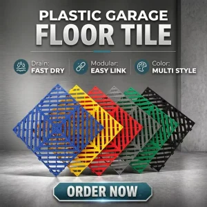 Modern Indoor PVC Click Interlocking Garage Floor Tiles Waterproof Vinyl Flooring for Workshop Warehouse & Car Show