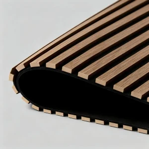 Modern Interior Flexible Rollable Wall Slats Panels Effective Sound Absorbing Pet Acoustic Wood Slat Panel for Hotel Living Room