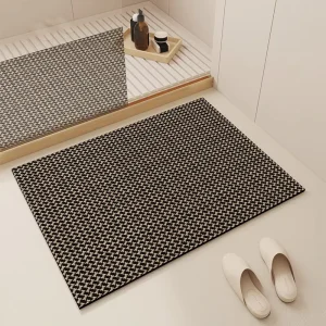Modern Japandi Style Quick Dry Water Absorbent Non Slip Professional Bathroom Bath Mat