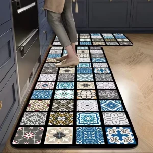 Modern Kitchen Floor Mat Anti Slip Waterproof Oil Proof Absorbent Easy to Take Care Long Lasting Washable