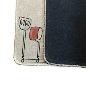 Modern Kitchen Restaurant Floor Mat Polyester Floral Cushioned Soft Water Absorbent Non-Slip Washable PET Friendly Eco-Friendly