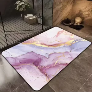 Modern Large Floral Kitchen Mat 40x60cm Absorbent Floor Rug Anti-Fatigue Rubber Bathroom Carpet for Home & Hotel Decor