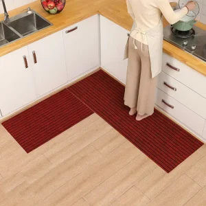 Modern Leather Kitchen Mat Rug Set with Anti Waterproof Water Absorbent Eco Friendly Carpet Mats