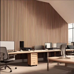 Modern MDF Decorative Acoustic Wall Panel Walnut Curved Wooden Slats Flexible Soundproof Insulation Household