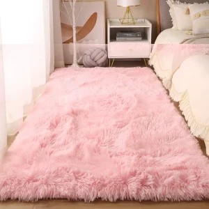 Modern Nordic Style 3D Technics Shaggy Carpet Thickened Polyester Bed Mat for Bedroom & Living Room for Tea Table Rugs Home Use