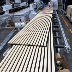 Modern Oak Wood Surface Polyester Fiber Acoustic Wall Panel Soundproof Decorative Slat Panels for Household and Hotel Use