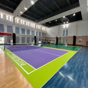 Modern PVC Badminton Court Flooring Plastic Floor Mat Easy Adhesive for Indoor Sports Gym Volleyball Playground Roll Package