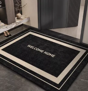 Modern Plaid Entrance Door Mat, Waterproof, Dirt-Resistant, Washable, Thin, Non-Slip