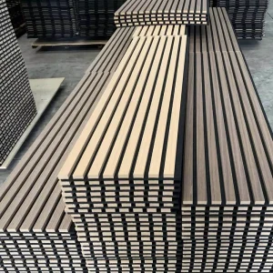 Modern Polyester Fiber Acoustic Slat Wall Panels for Hotel Apartment Hospital & School Use High Noise Reduction & Eco Friendly