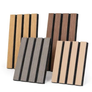 Modern Slat Acoustic Wall Panels MDF Soundproofing Boards PVC Tech Wood Veneer Customized for Office Home Studio