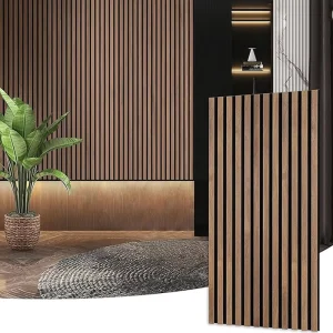 Modern Solid Wood Acoustic Wall Panels with Soundproofing and High Noise Reduction (NRC 0.8) for Hotels & Offices