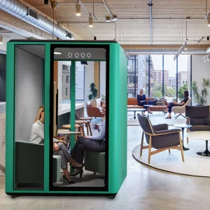 Modern Soundproof Office Phone Booth 2-Seat Acoustic Isolation Pod for Home Office Private Meeting Focus Work