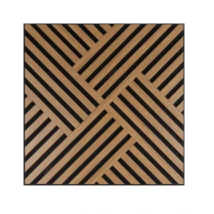 Modern Square 3D Fluted Wood Acoustic Panel Concave Convex Geometric Design NRC 0.85 for Bedroom & Hotel Corporate Boardrooms