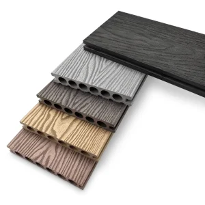 Modern Square Brushed WPC Waterproof Anti Slip High Density Decking for Outdoor Garden Landscape Terrace Park