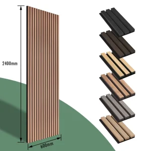 Modern Style Acoustic Faux Wood Wall Panels NRC 90% 18mm 21mm for Apartment Soundproofing