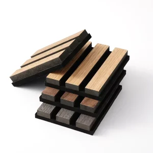 Modern Style Wood Acoustic Panel MDF Polyester Pet Foam Veneer Soundproof Hotels Children’s Meeting Rooms 3D Model Design