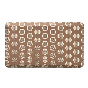 Modern Sunflower Panda Stick Shiplap PU Thick PET Friendly Non-Slip Kitchen Floor Mat