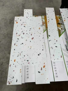 Modern Terrazzo Pattern SPC Flooring Click-Lock Waterproof Wide Plank for Supermarket and Gym