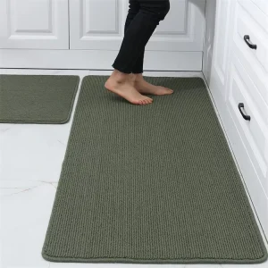 Modern Tufted Polypropylene Kitchen Mat Sets Non-Skid Absorbent Washable PET Friendly Kitchen Mats and Rugs with TPR Backing